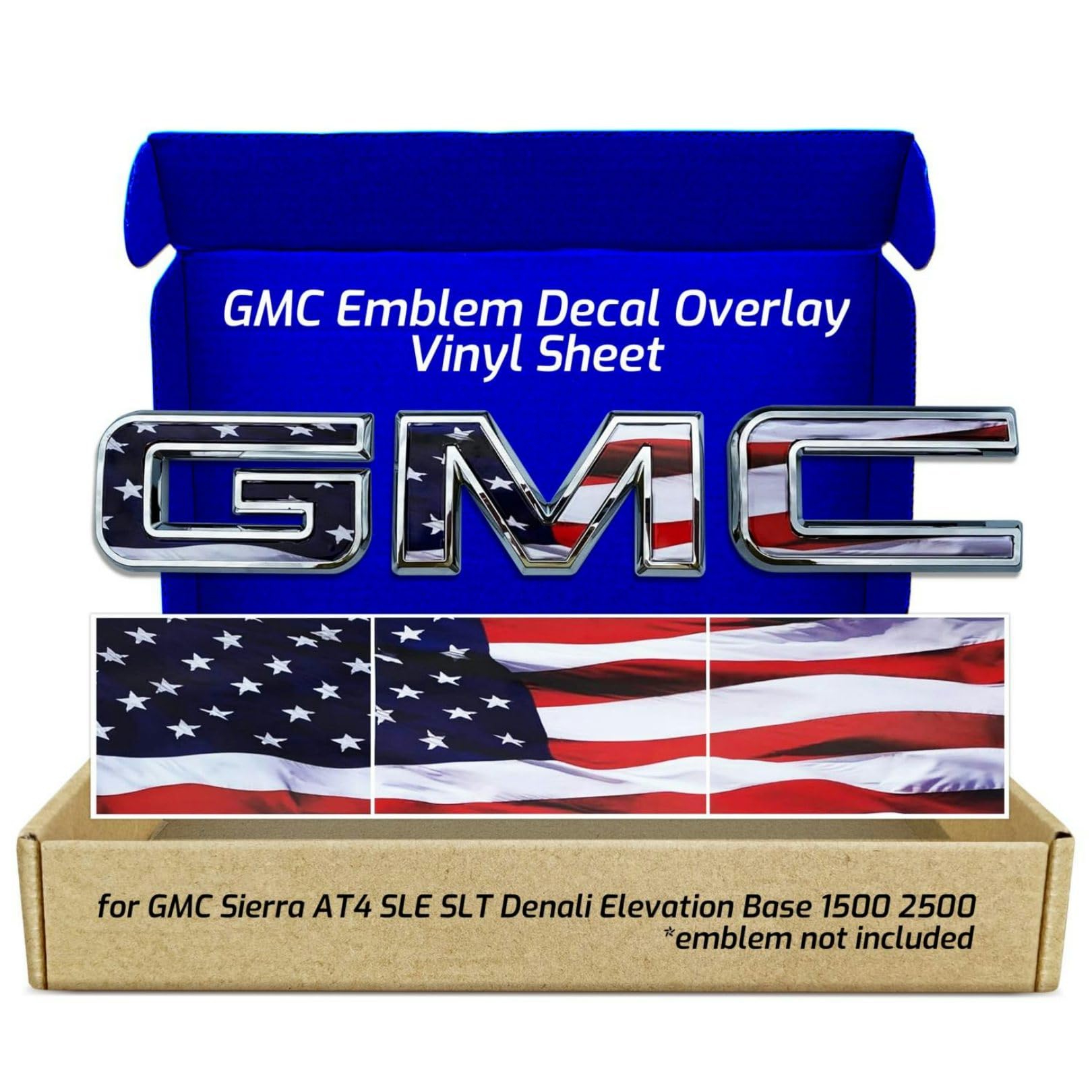 GMC Sierra American Flag Grille GMC Emblem Overlay Decal 2019-2026