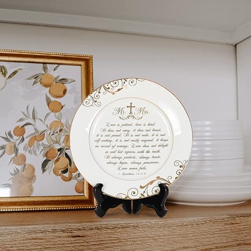 Miniatura 5 de Urllinz El mejor regalo de boda para parejas plato único para señor y señora 2022 con lámina de oro de 24 quilates decoración de regalo de boda de