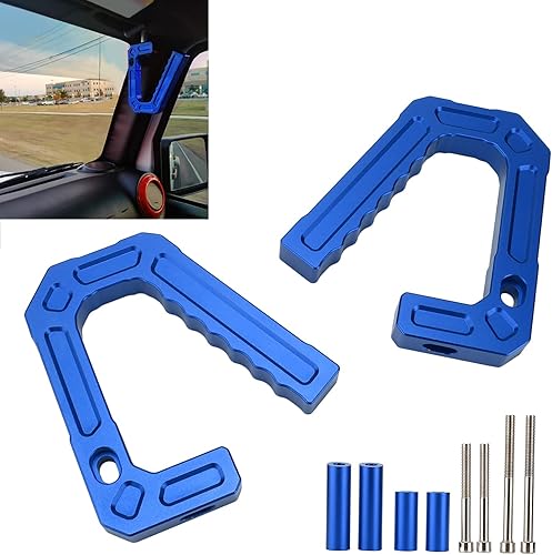 Miniatura 2 de Fydun Barra de agarre frontal de aluminio para JKUnlimited Sport Sahara 2007-2018 (azul)