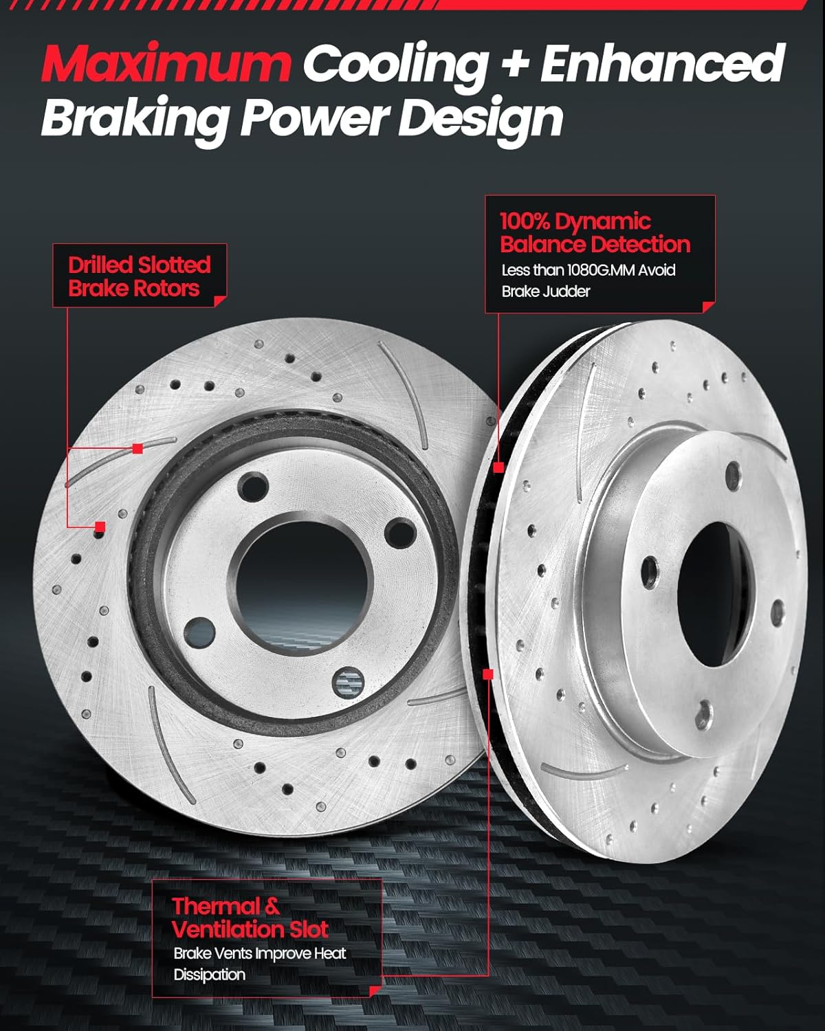 Front Brakes Pads and Rotors Kit Compatible with Chevy Cobalt, 2003-2007 Saturn Ion, 2007-2009 Pontiac G5 | 256mm(10.1in) Front Automotive Replacement Brake Kits