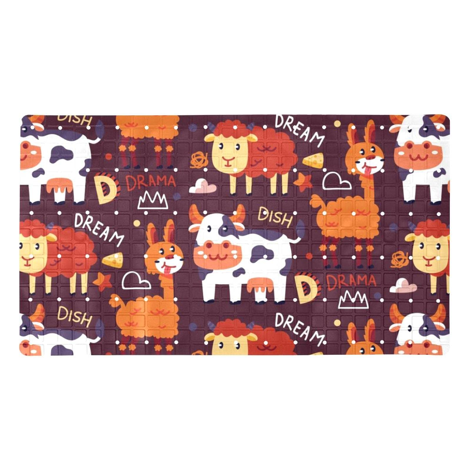 Tapis de bain antidérapant Doodle Word Dream en PVC 40x70 cm