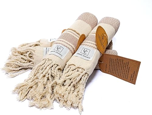 Vista 16 de Juego de 2 toallas de mano turcas con lazo para colgar (18 x 38 pulgadas), prelavadas, toallas de mano decorativas multiusos para baño, manos