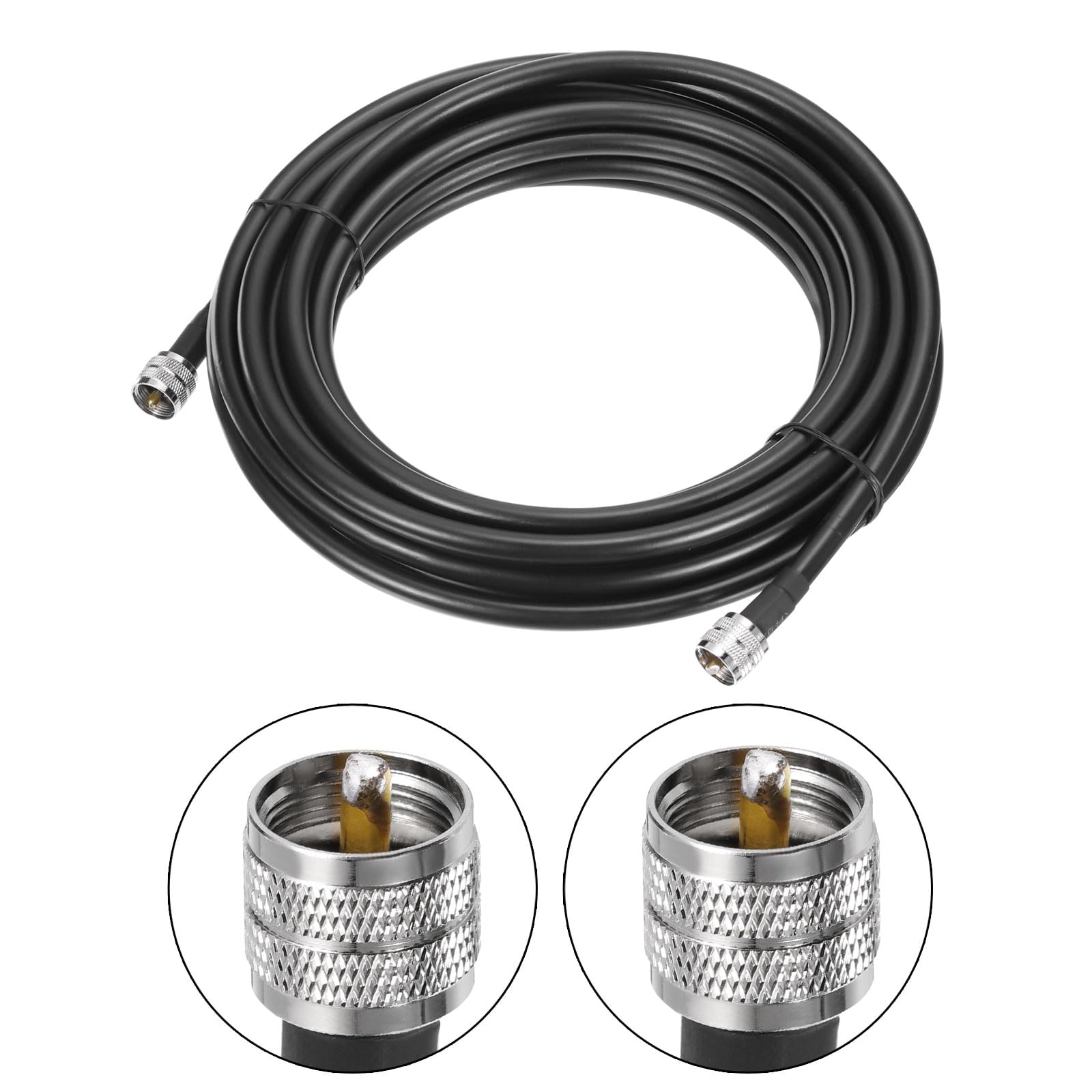 uxcell UHF Male PL-259 to UHF Male PL-259 Low Loss RG213 Coax Jumper Cable 4.6m/15.1ft