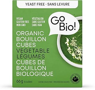 GoBIO! Organic Bouillon Cubes and Broth-Yeast Free Vegetable Cubes, 66g