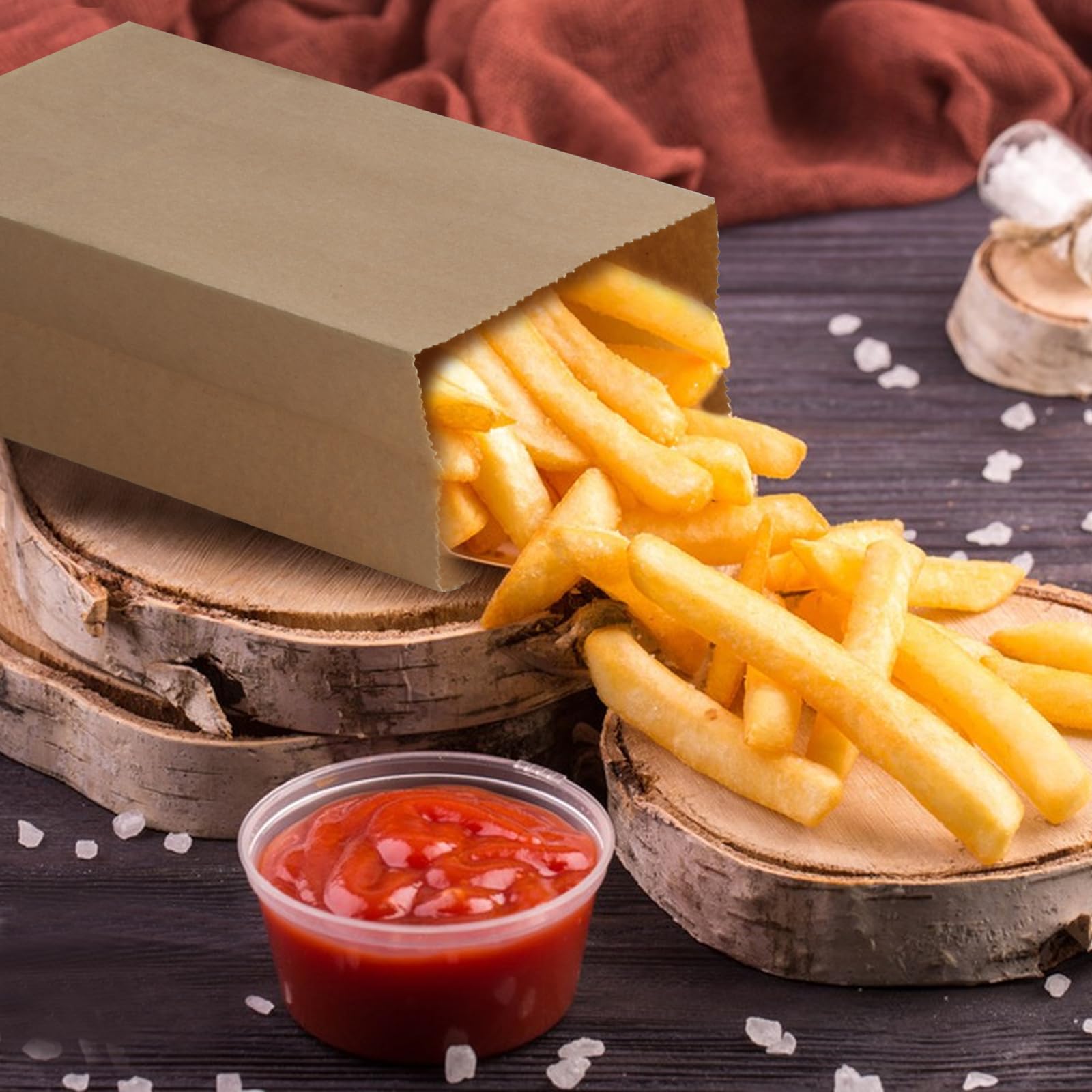 Sac Papier Lot De 50 Sacs Papier Kraft - 12x7x21cm - Alimentaires Et Cadeaux - Marron Sac Papier Kraft