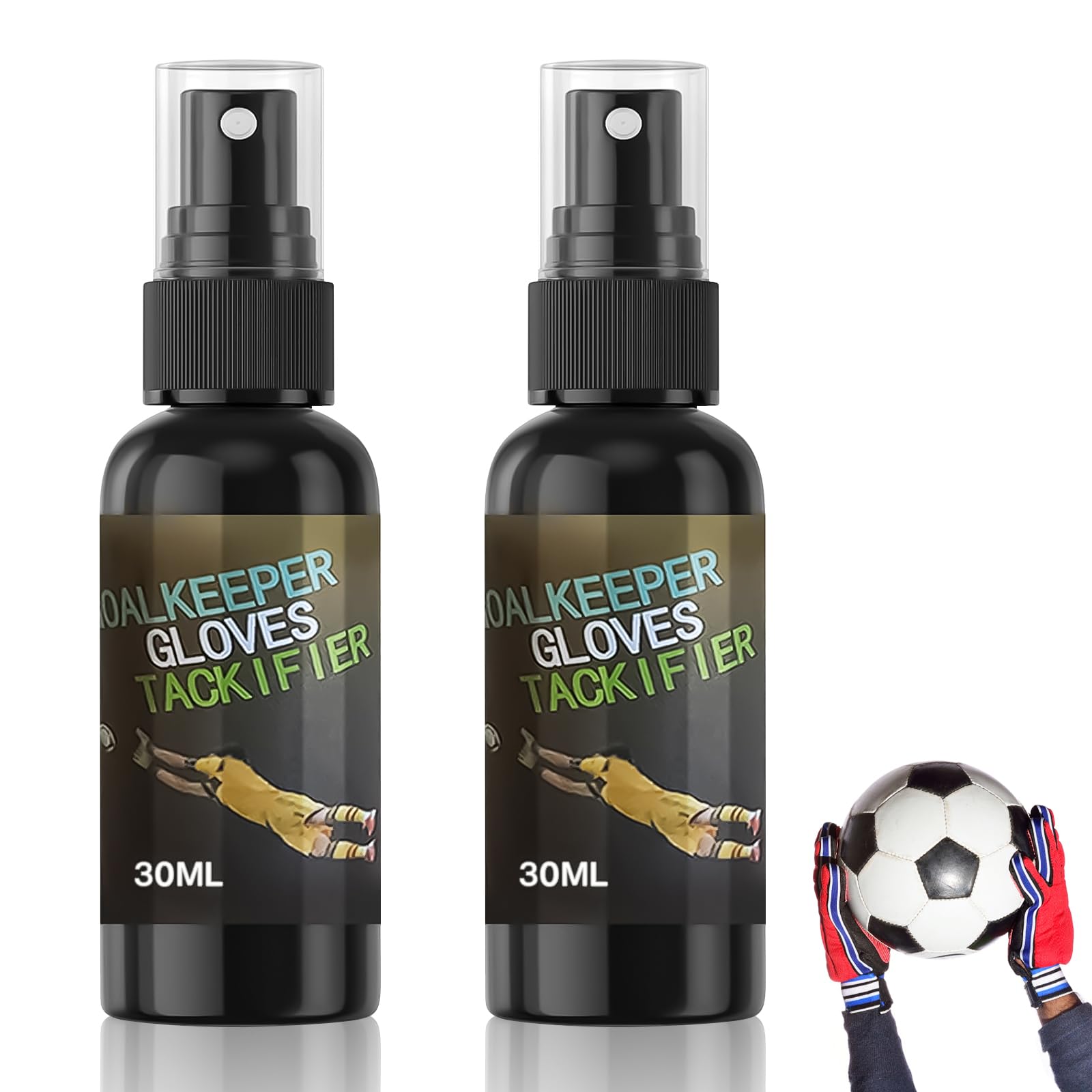 Byffoer Grip Spray rękawice bramkarskie, klej do rękawic bramkarskich Goalkeeper Gloves, antypoślizgowy spray, klej do rękawic bramkarskich, poprawia przyczepność rękawic