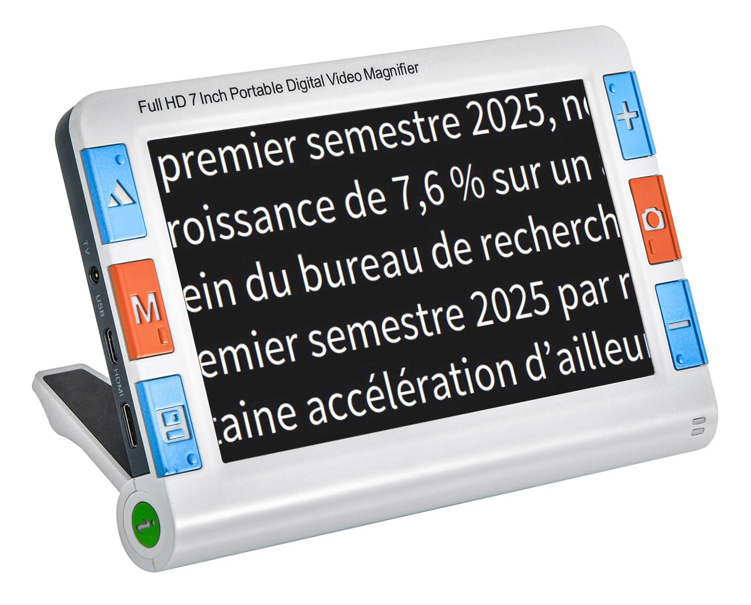 Lupa Digital Portátil de 7" para Personas con Discapacidad Visual – Zoom de 2-32X, Ayuda de Lectura con Pantalla HD y Múltiples Modos de Color