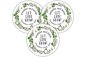 Personalized Let love grow wedding stickers save the dates and envelopes seal savers