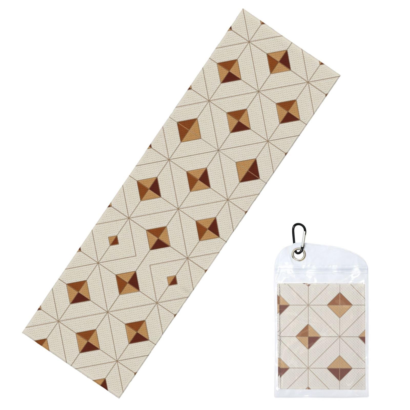 DUYIOKH Earthy Diamond Tile Design Print Cooling Towel, Portable Towel for Gym Workout Golf Beach World Cup Sports Hot Weather