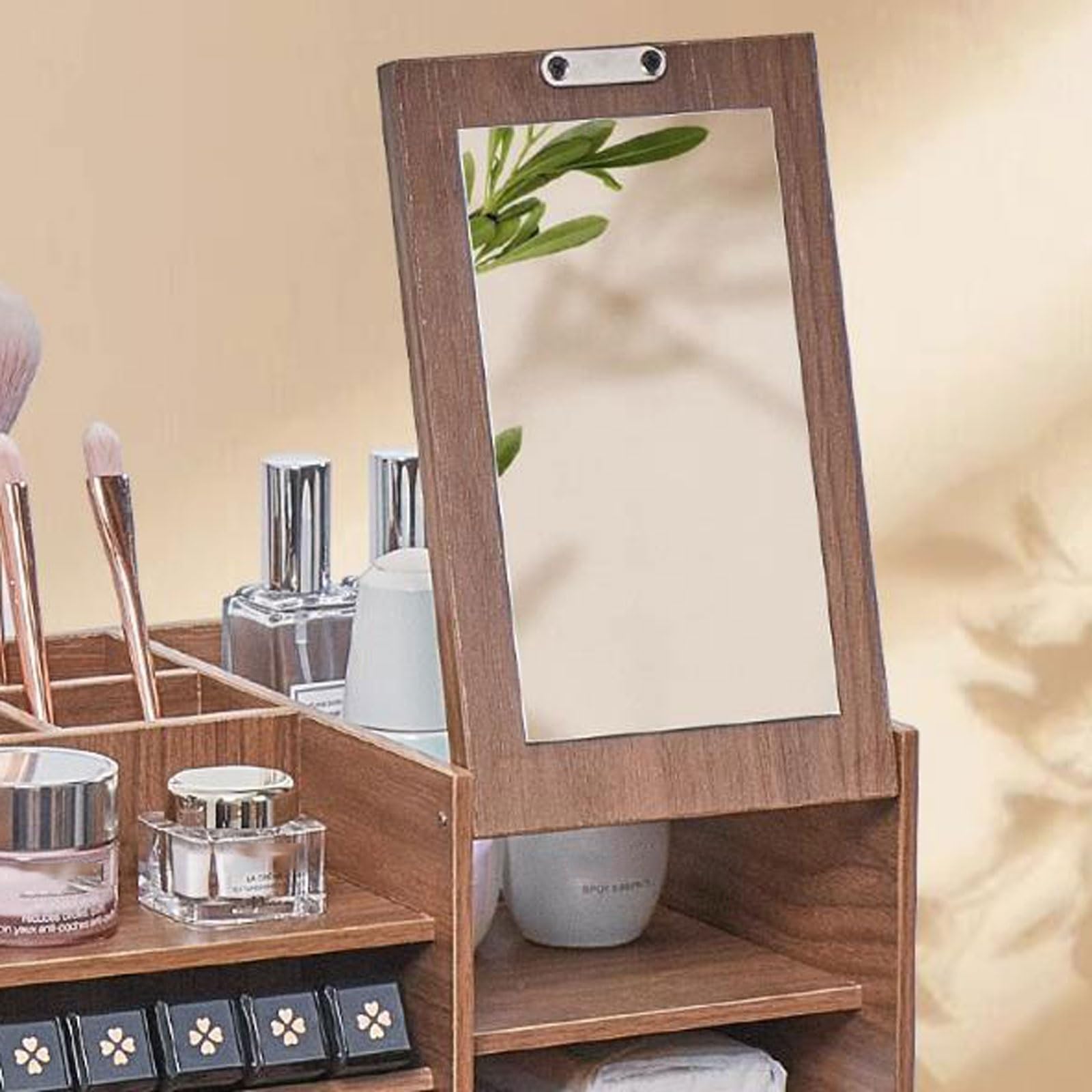 Almacenamiento de cosméticos Organizador de Maquillaje Madera Gran Capacidad con cajones