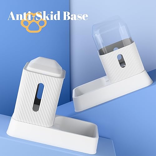 Miniatura 7 de Comedero automático para gatos y dispensador de agua, 2 unidades, alimentador de alimentos por gravedad para perros y cuenco de agua para mascotas