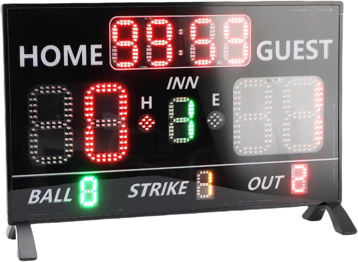 Cryfokt 12桁LED野球スコアボードリモートコントロールボールスコアレコーダー毎日のトレーニングのために調整可能な明るさAB