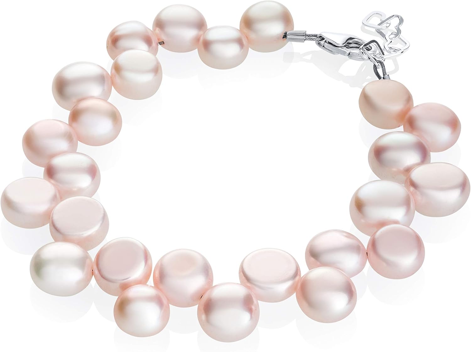 Luxury Pink Freshwater Pearl Beaded Keepsake Baby Girl Elegant Bracelet (BFP)
