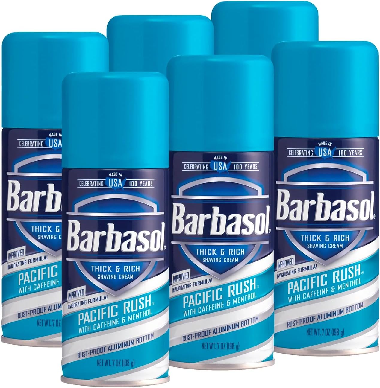Barbasol Pacific Rush Thick and Rich Shaving Cream, 7 Ounce, Pack of 6