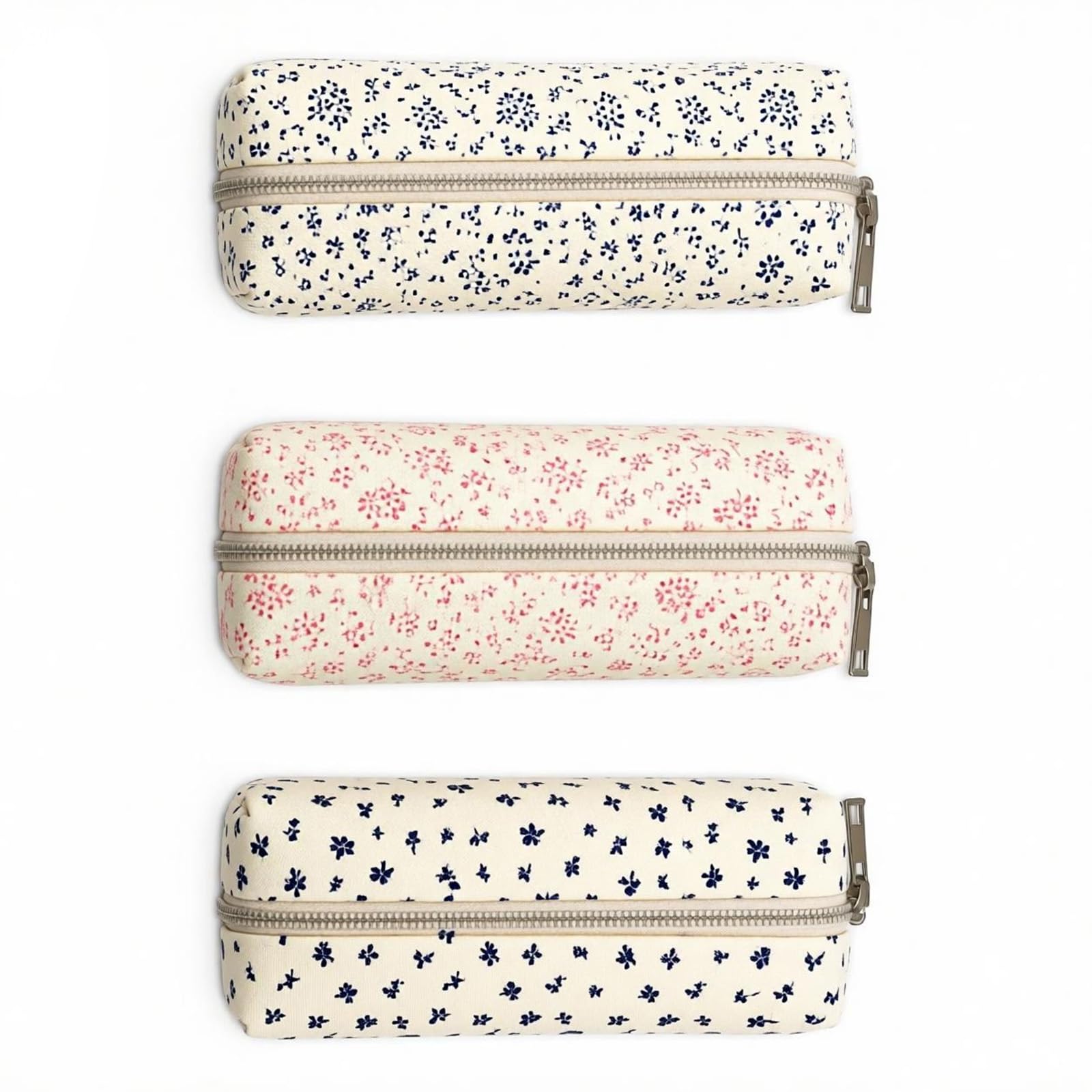 FveVqe 3 PCS Floral Pencil Case, Cute Pencil Case for Girls for School and Office Organisation