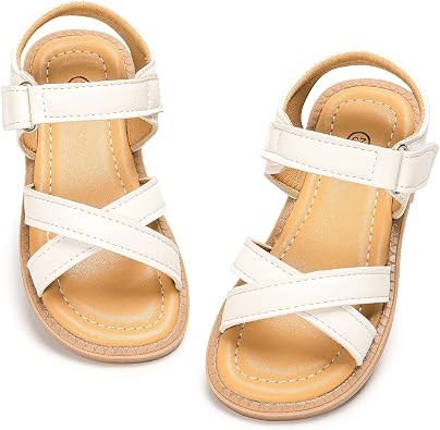Boys Girls Sandals Open Toe Breathable Princess Non-Slip Flats Summer Beach Lightweight Rubber Sole Sandals Toddler/Little Kid