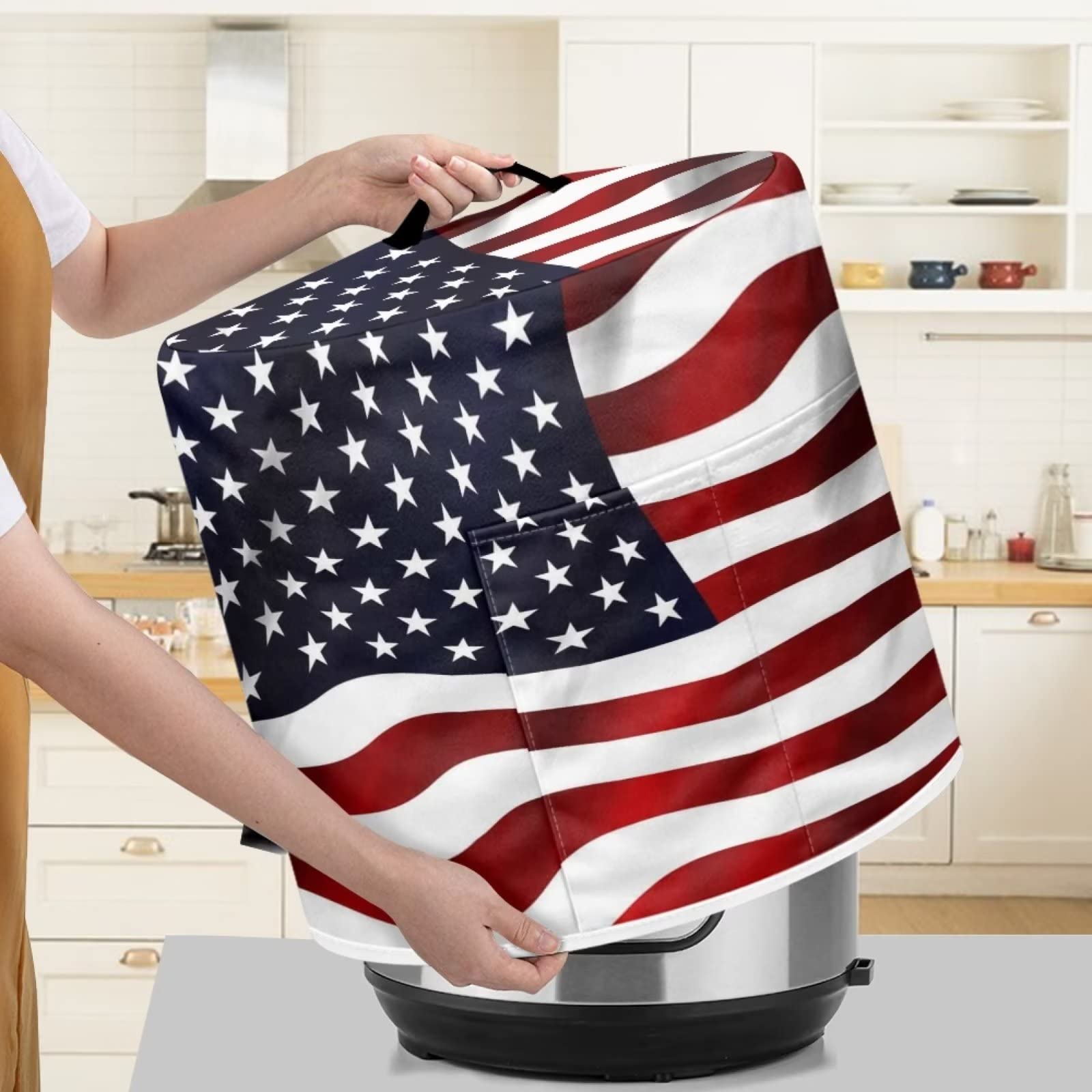 ZIATUBLES Housse De Protection Ronde Pour Friteuse à Air Comprimé Avec 1 Poche Et Poignée Pour Autocuiseur électrique/cocotte à Riz, 5,7 L