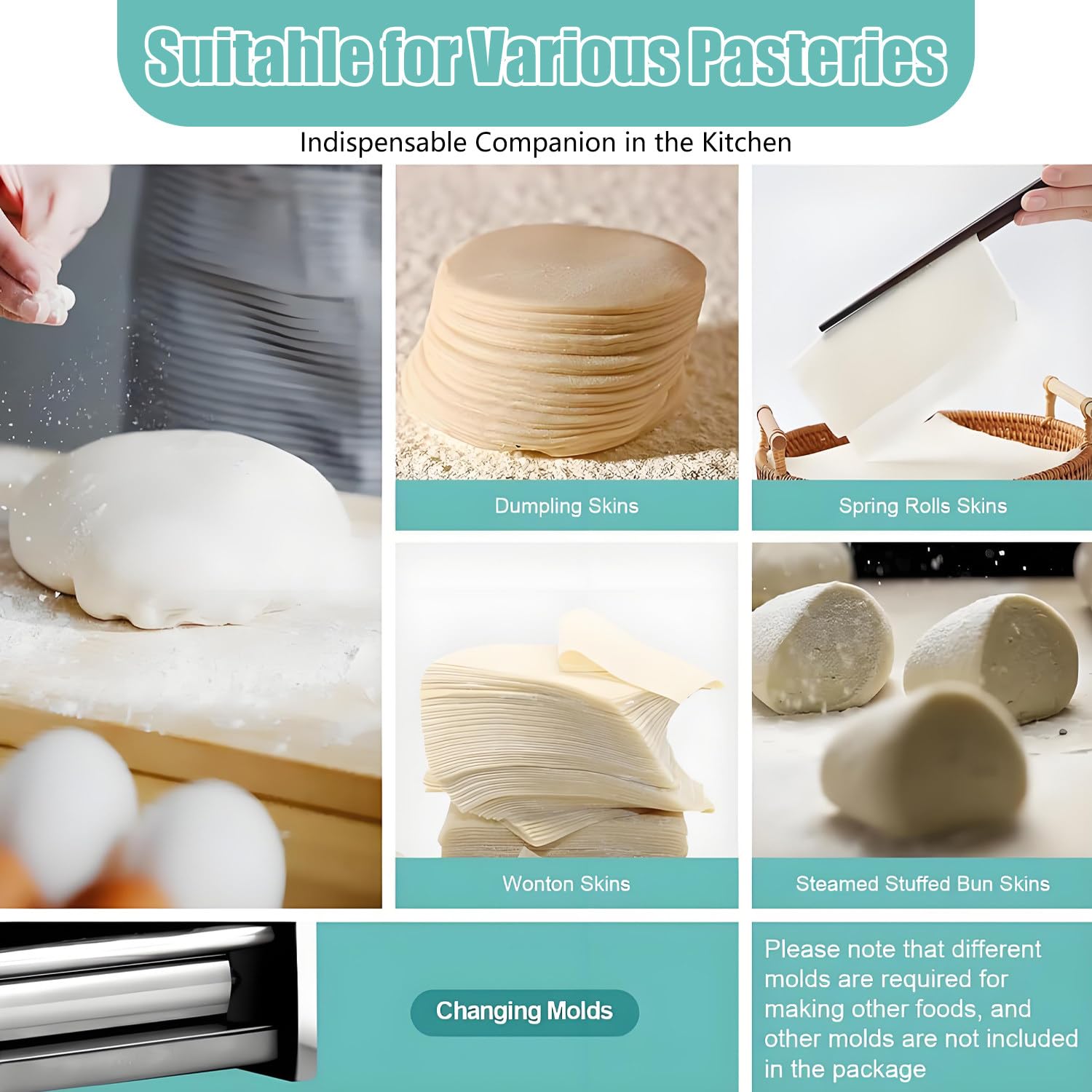 Machine à pâtes à raviolis Automatique, 140 W, avec Moule de 9 cm, Production de 60 pièces/Min, pour Usage Domestique et Commercial.