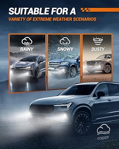 Vista 45 de SEALIGHT Bombillas LED antiniebla H11 H16 H8 o DRL, 14000 lúmenes, 6500 K, blanco frío, 600% de brillo, chips LED CSP H8 H11, luces antiniebla