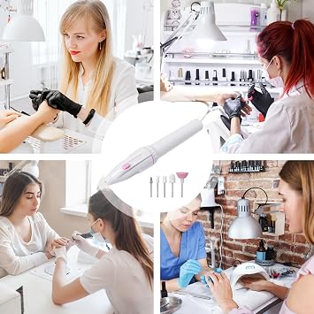 Electric Nail File Portable Polishing Grinding Trimming | Nail Manicure Supplies for Home Salon, Nail Buffer, Electric Manicure Pedicure Tool, Fingernail Toenail Care, Shaping