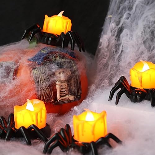 4 luces de té de araña de Halloween, novedad LED sin llama, juguete de truco de regalo para niños disponible en Yaxa Venezuela
