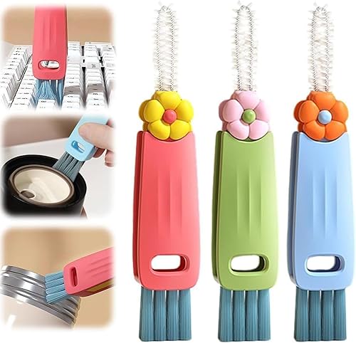 3 cepillos de limpieza portátiles multifuncionales para tapa de taza, cepillo de limpieza de tapa de taza 3 en 1, cepillo de limpieza de hendiduras