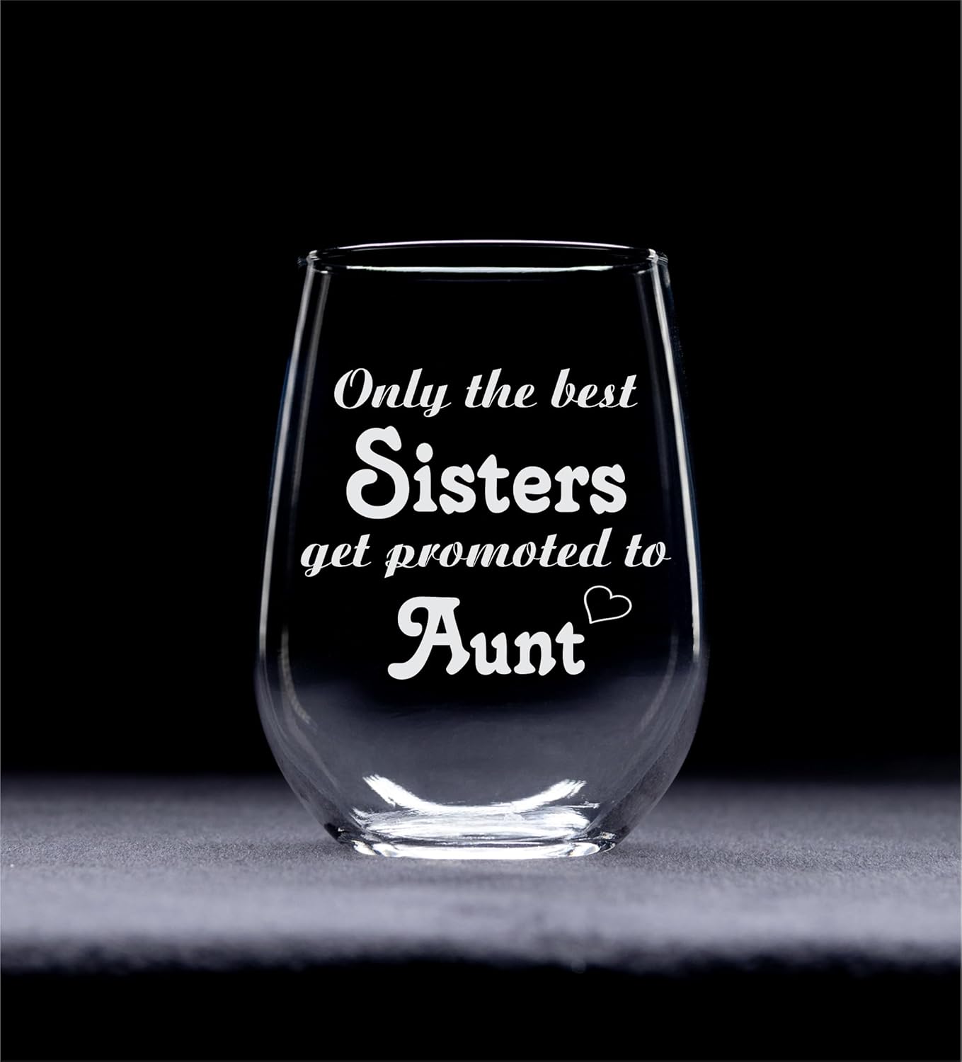 C M Only the Best Sisters Get Promoted to Aunt Stemless Wine Glass - Sister, Aunt Themed Gift for Women - 17 oz. - Image 2