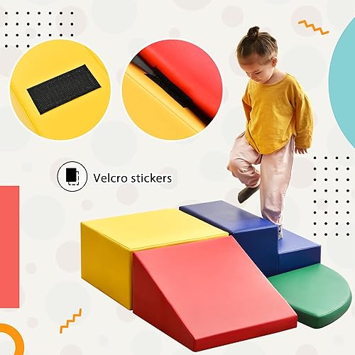 Miniatura 4 de Juego de espuma suave para escalar y gatear, 4 piezas de bloque de espuma suave y segura, juego de escalada suave para interiores para preescolares,