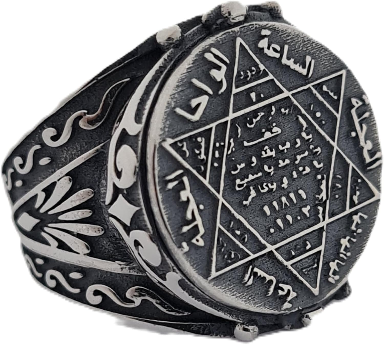 Handmade Silver Seal of Solomon Ring, Men's Statement Ring, Unique Sterling Silver Ring, Gift for Him