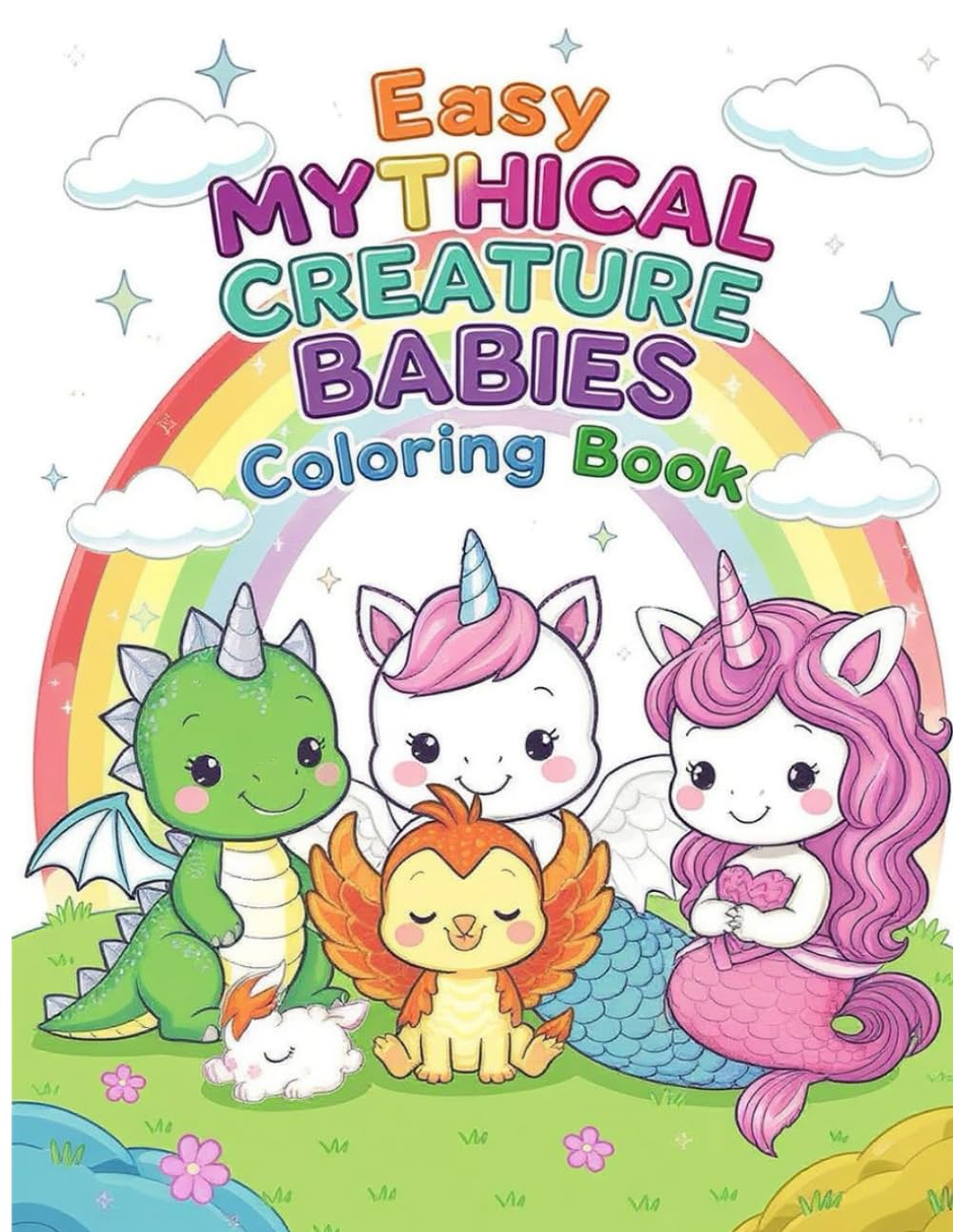 Easy Mythical Creature Babies Coloring Book: 50 Cute & Simple Baby Mythical Creatures to Color — Perfect for Kids Ages 4–10