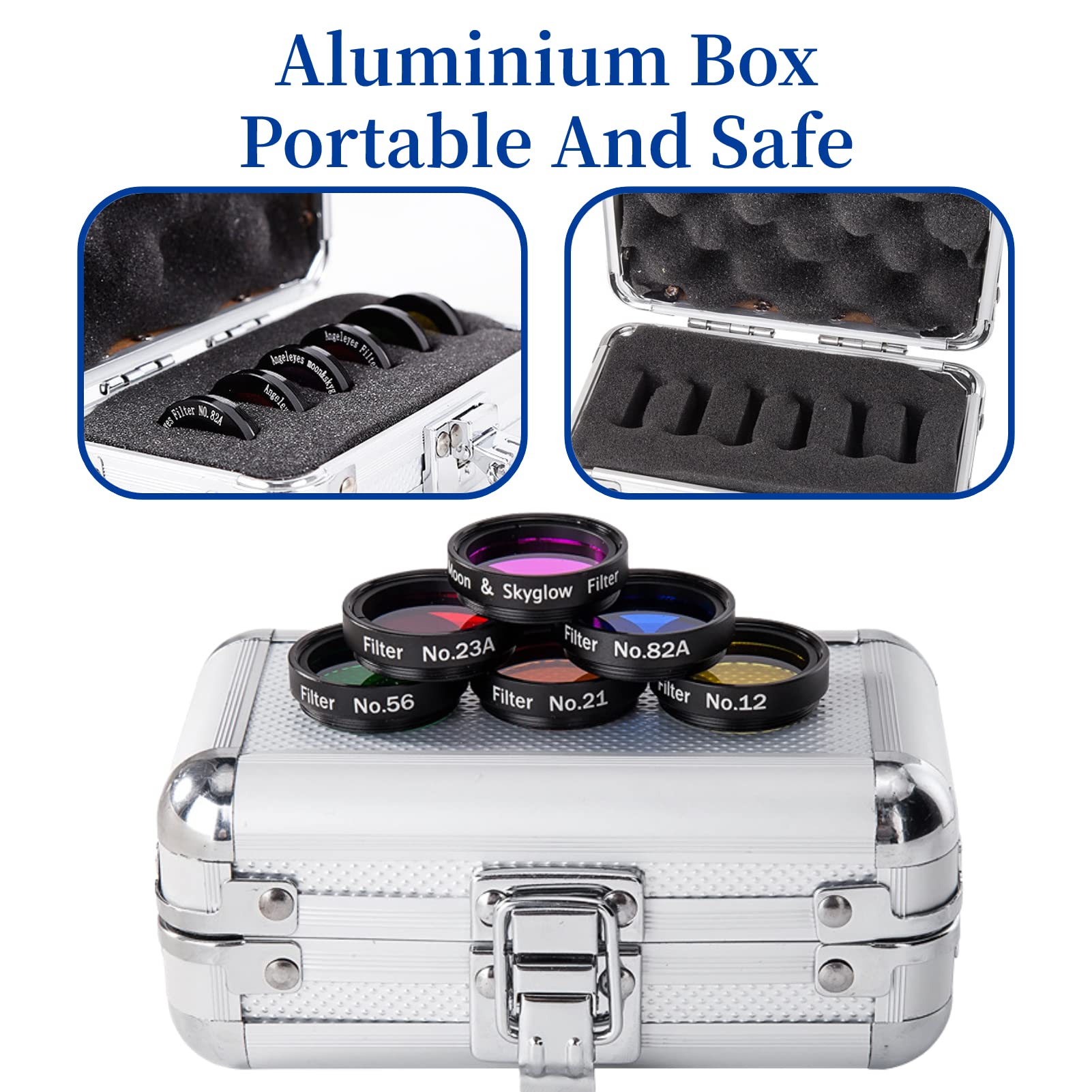 Kit Filtri Telescopio 6 Pezzi - Filtri Colorati 1.25 Pollici Per Astronomia, Con Scatola Di Immagazzinaggio - Foto 5