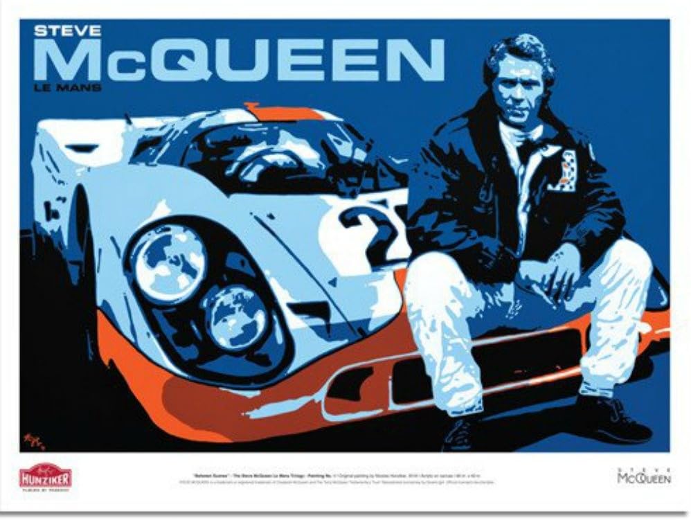 Nicolas Hunziker Steve McQueen “Between Scenes” Porsche 917 #20 Le Mans Art Poster