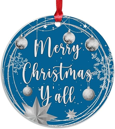 Miniatura 34 de Christmas Ornament Merry Christmas Y'all Christmas Tree Decorations Gold Snowflake Ball Wreath Novelty Acrylic Ornaments Xmas Gift Home Xmas Tree