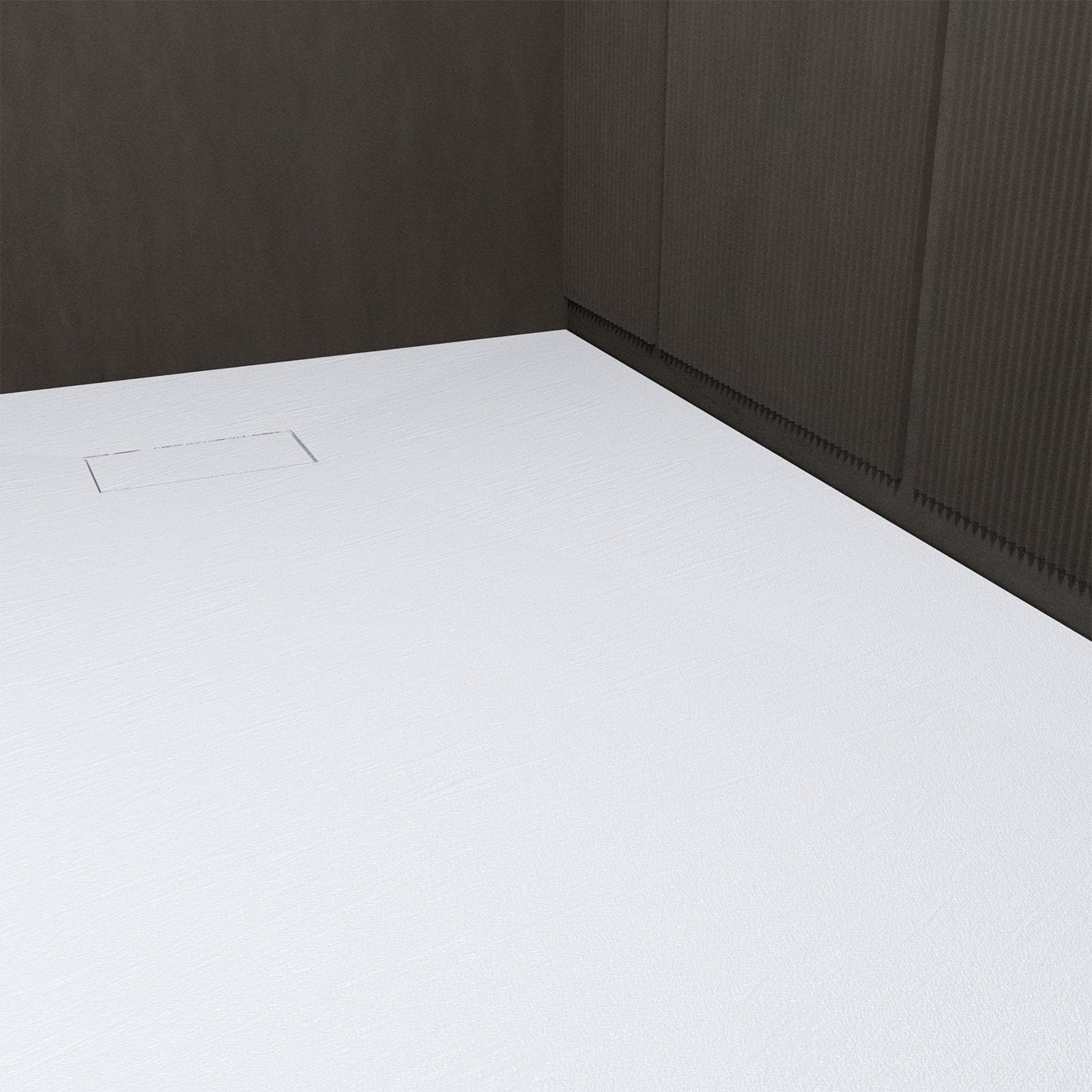 Receveur a poser en materiaux composite SMC - Finition ardoise blanc mat - 90x140 cm
