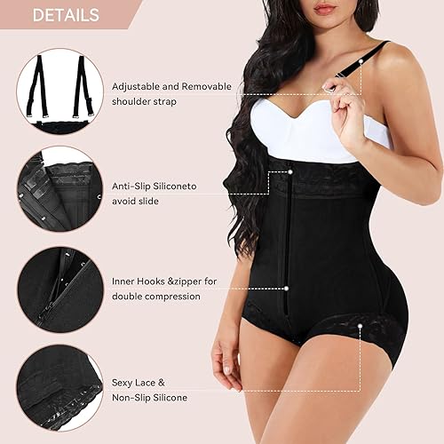 Miniatura 2 de Chaierfei Fajas moldeadoras para mujer con control de abdomen moldeadoras de cuerpo levantamiento de glúteos ropa de compresión con busto abierto