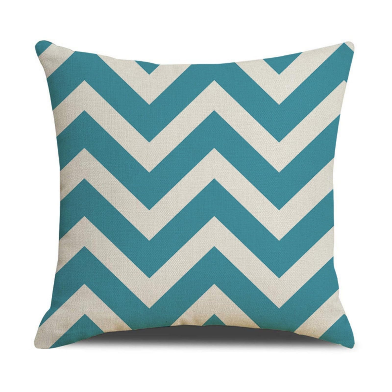 Cushion Covers 60cm x 60cm Blue Line Large cushions with covers included - Linen Square Decorative Throw Pillowcases with Invisible Zipper, for Livingroom Sofa Bedroom