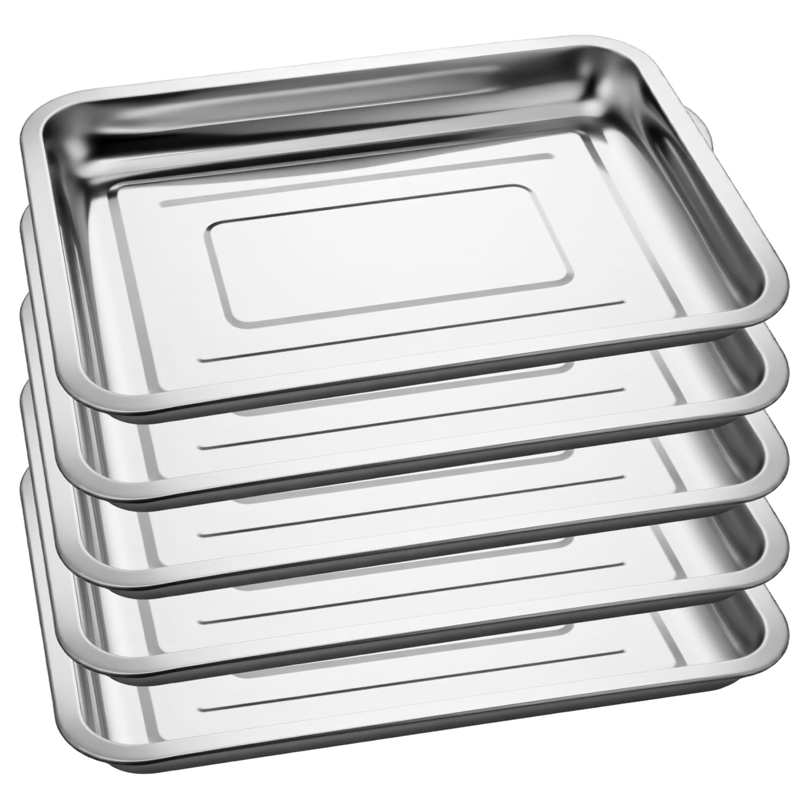 5 Pcs Stainless Steel Plant Tray Seed Sprouting Trays Seedling Starter