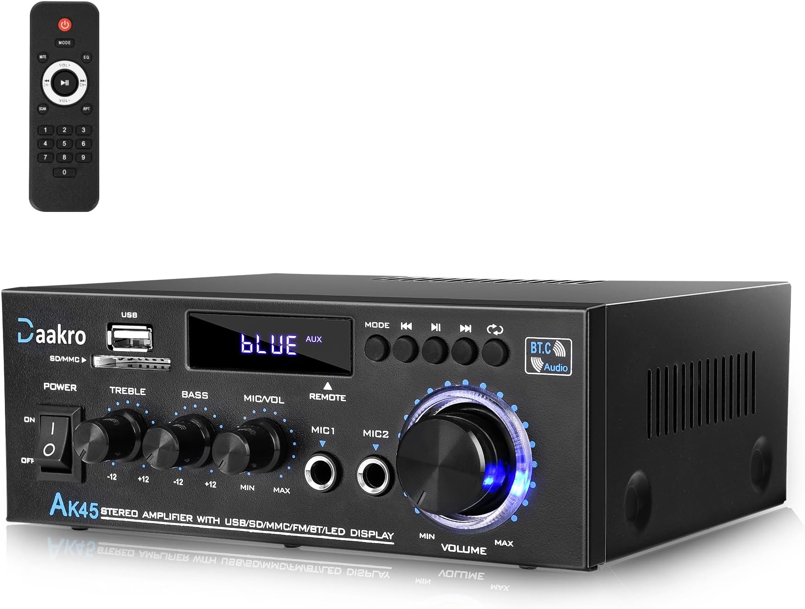Amazon.com: Daakro AK45 Stereo Audio Amplifier,300W Home 2 Channel ...