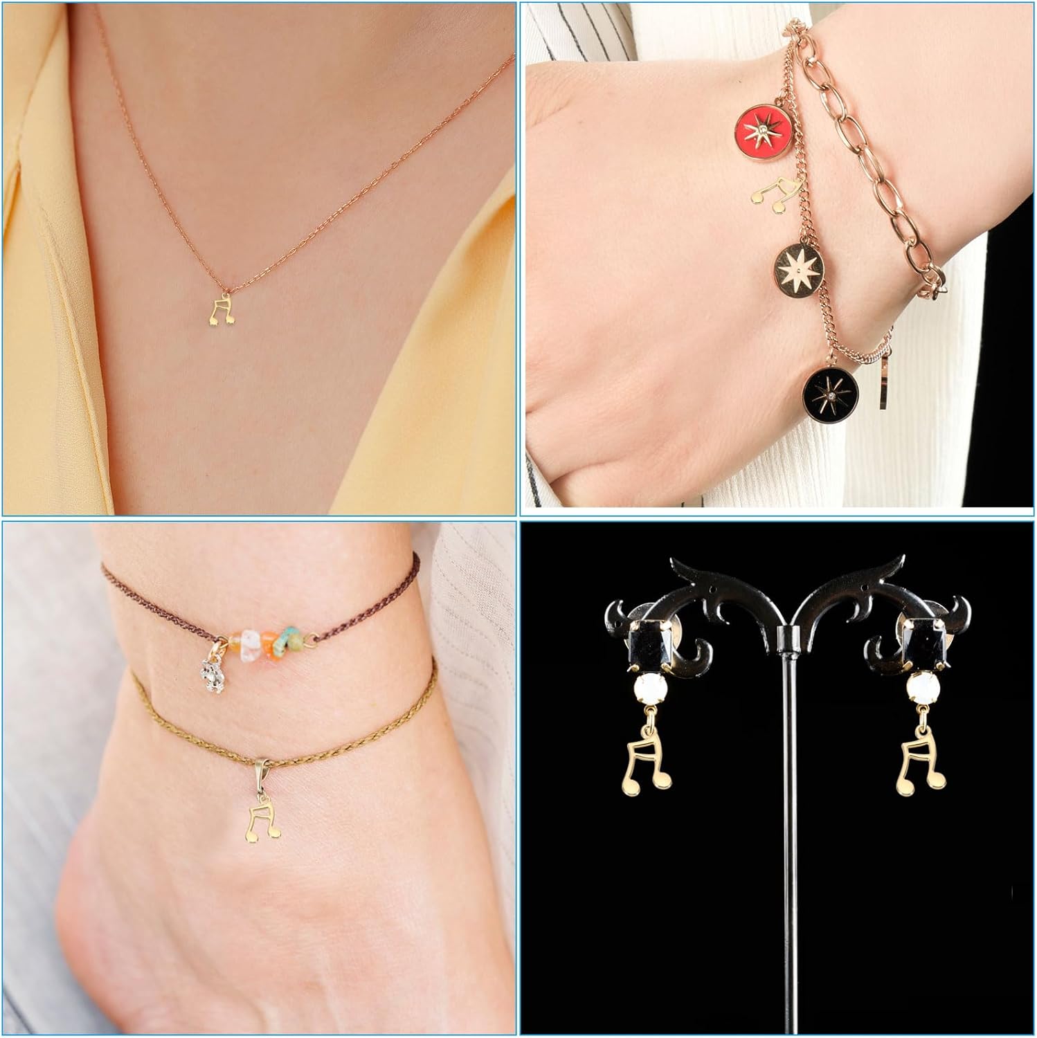 PATIKIL 150pcs Musical Charm Mini Music Pendant Charm Bulk Metal Instrument Notes DIY for Jewelry Making Bracelets - Image 6