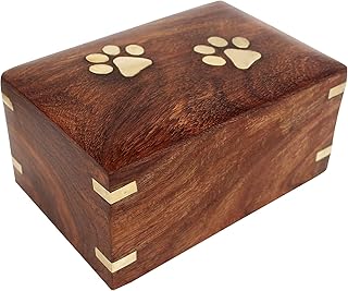IBLAY Rosewood Pet Urn Box - Peaceful Pet Memorial Keepsake Urn for Dogs,Cats (X-Small : 5" x 3" x 2" - Holds Upto 12 lbs or 4kg)