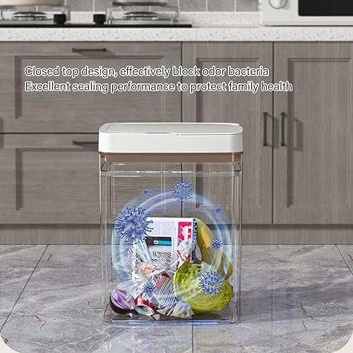 Miniatura 5 de Asixxsix Bote de basura de baño sin contacto, 18 L, 4.75 galones, con sensor de movimiento automático, funciona con pilas, delgado e inteligente,