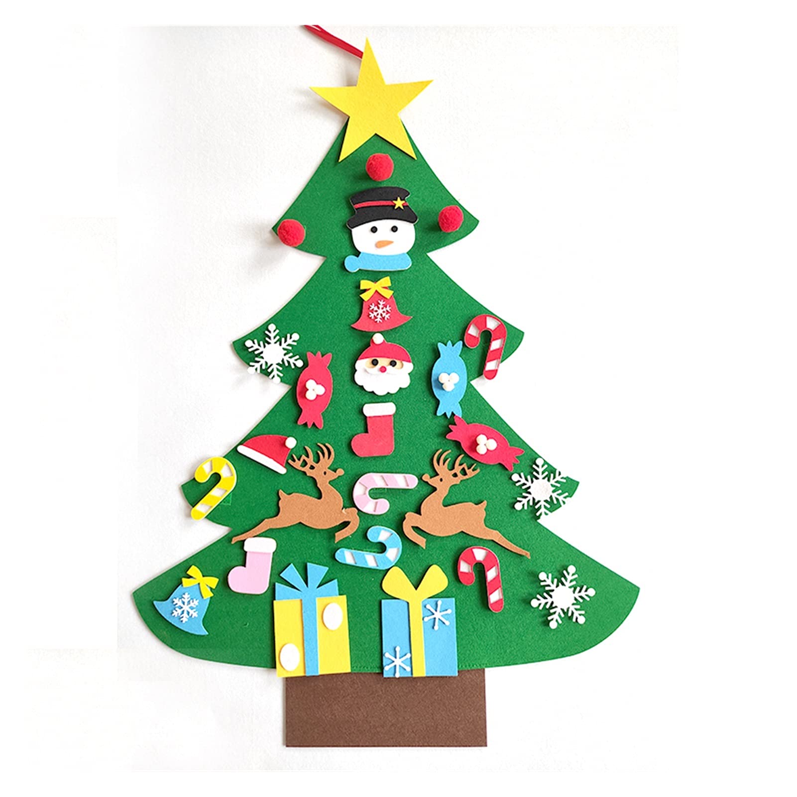 choinka DIY filcowa choinka dekoracje na boże narodzenie nadające się do domu ozdoba świąteczna prezenty bożonarodzeniowe święty mikołaj choinka Jingxin(A-26pcs Ornaments)