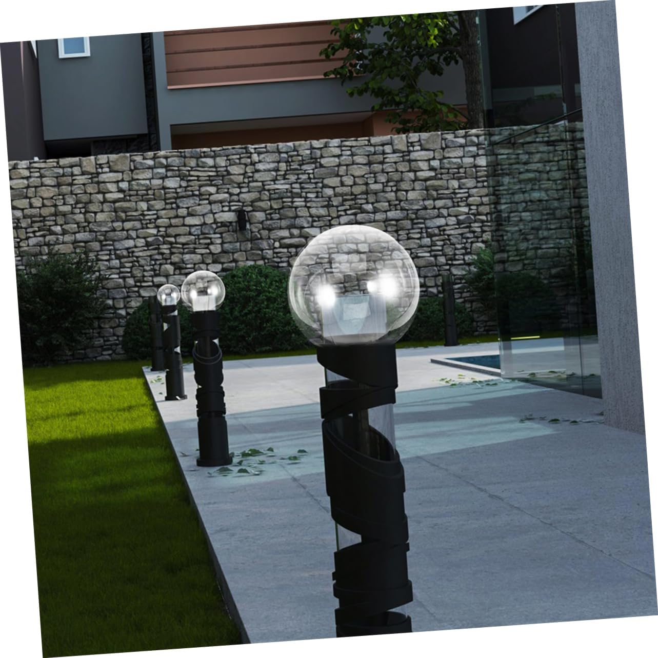 Alipis Acrylic Replacement Globe Sphere Shade for Outdoor Lighting Fitter Opening Elegant Design for Courtyard Garden and Landscape Fixtures