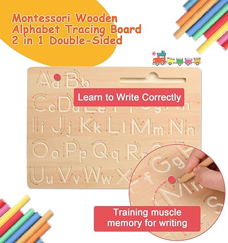 Miniatura 6 de Laberinto magnético de color y números, tablero de rompecabezas Montessori de madera a juego para contar, práctica de escritura ABC, habilidades