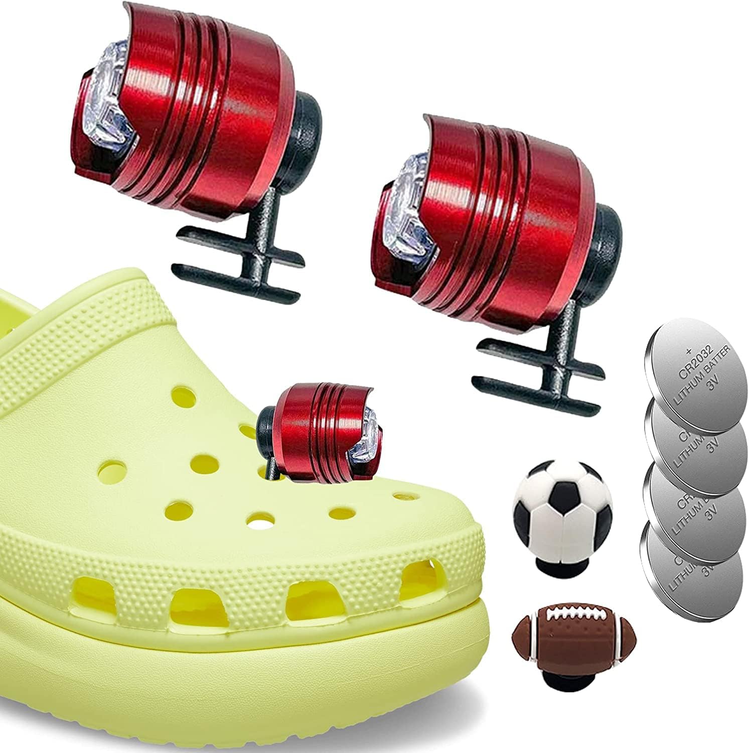 Faros delanteros para Croc  2 luces de cocodrilo para zapatos  IPX5 impermeables para perros que caminan y acampan  Faros para zapatos  Faros