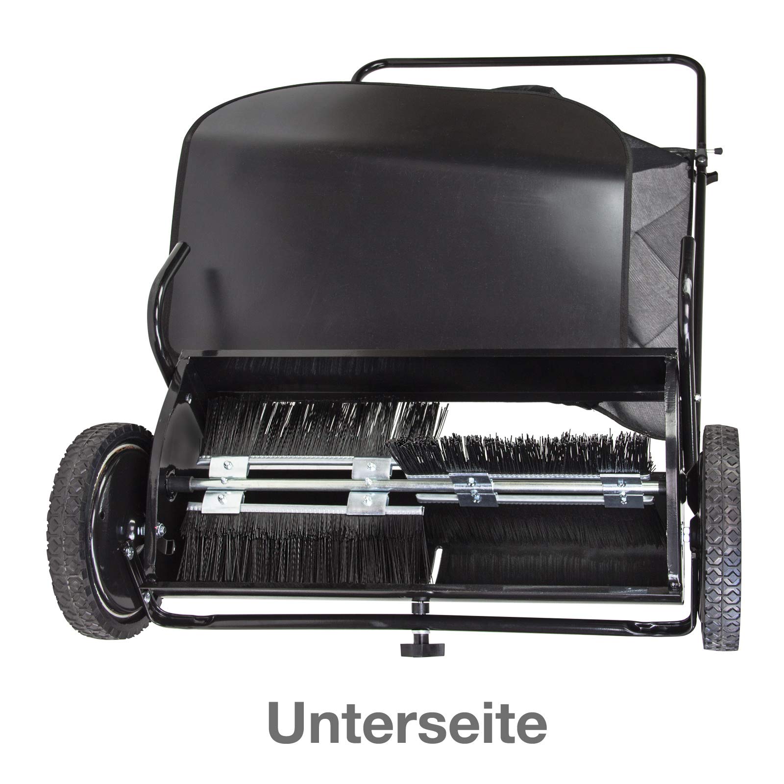 DEMA Rasenkehrmaschine 65 cm, Laubkehrer, Kehrmaschine mit 4 Bürsten, 180L Auffangsack, höhenverstellbar, leichtlaufend, robust, ideal für Rasen, Wege & Hof, private Gartengröße, effiziente Reinigung