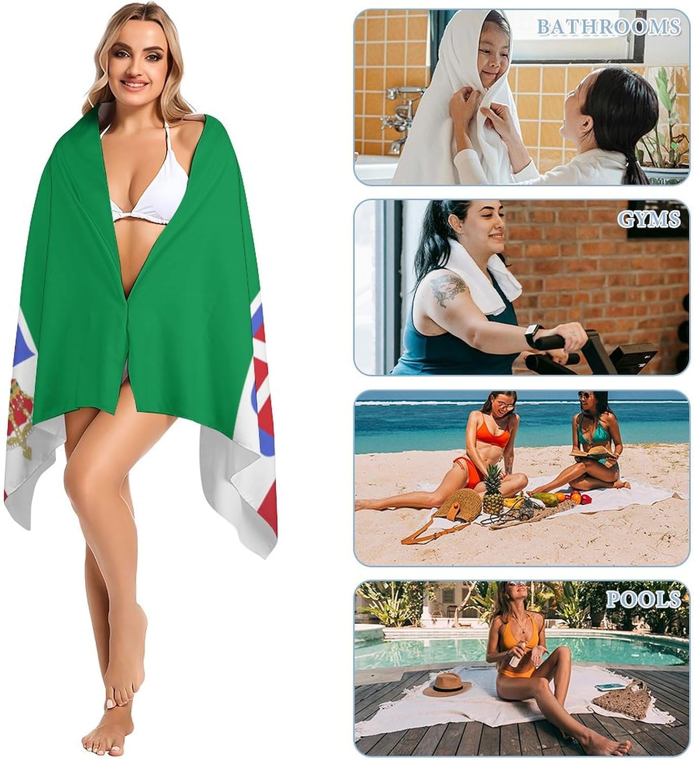 Flag of Italy (1861-1946) Crowned Beach Towels Oversized Jumbo Large Yoga Bath Towel for Pool Yoga Swim Body 160x80cm