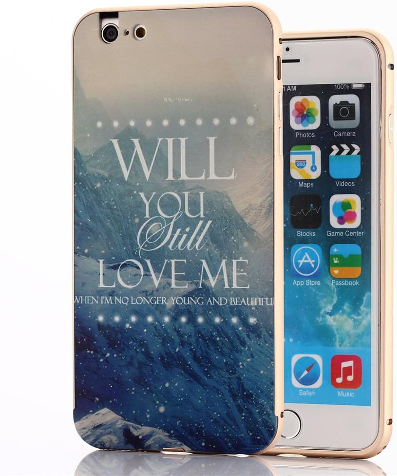For iphone 6 Plus Case,Flysunstore Snow Mountain NEW Style [Aluminum Metal Frame] Dual Hybrid Layer Protective Skin Cover Slim Shell Fit for Apple iphone 6 Plus (5.5 ")