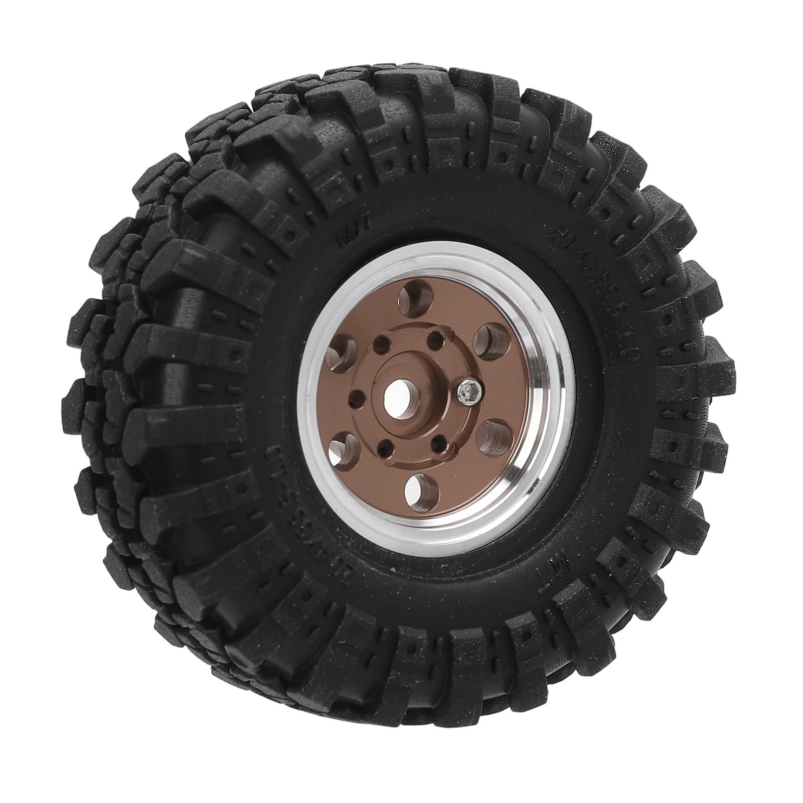 Beadlock 1.0 Jante avec pneus, moyeu de roue Beadlock de voiture télécommandée, jante en alliage d'aluminium Beadlock pour voiture sur chenilles télécommandée 1/24, design à 6 trous avec stabilité et