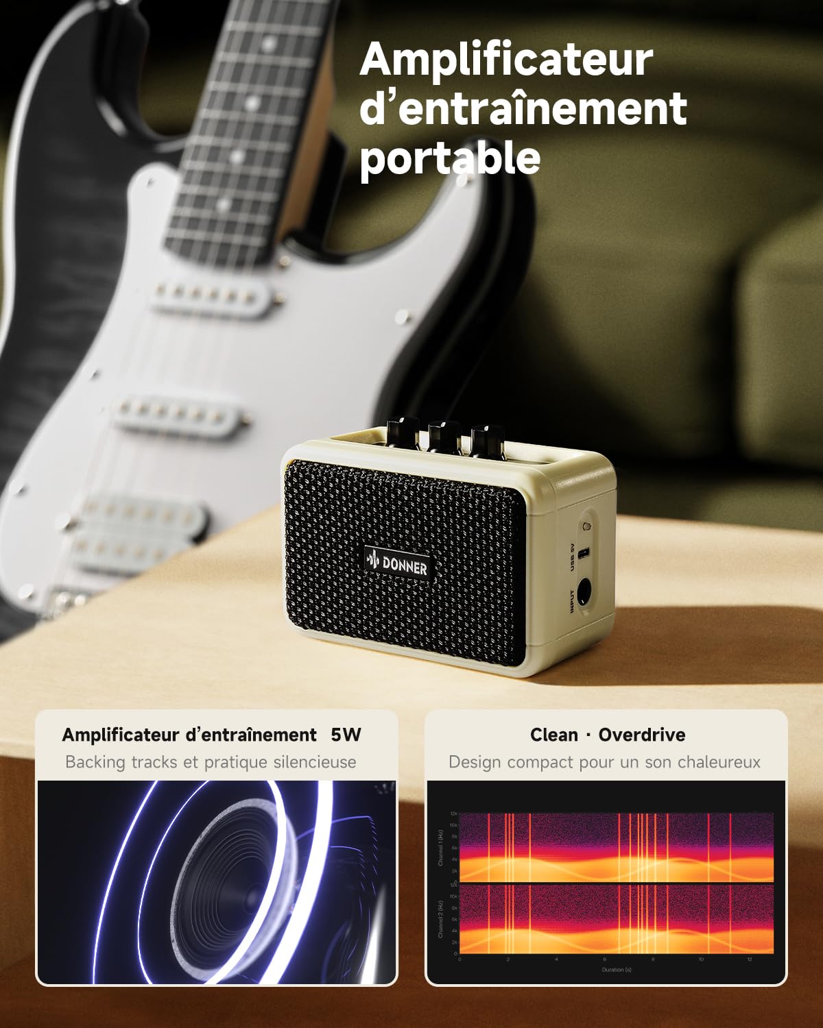 Donner DST-90 Guitare Électrique 39 Pouces, Kit Débutant Guitare Électrique avec Amplificateur, Micros HSS, Housse, Accordeur, Capodastre, Sangle, Cordes, Câble et Médiators, Black Burst